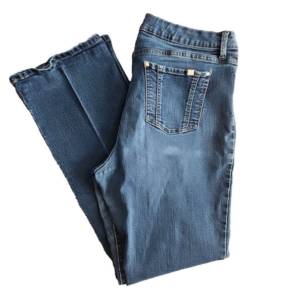 Jennifer Lopez Jeans Women's 16 Blue Dark Wash Button Fly Boot Cut Jeans RN73277 - Picture 5 of 16